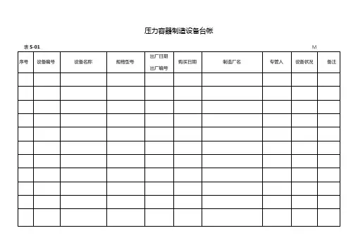 最新表S设备锅炉压力容器全套体系文件
