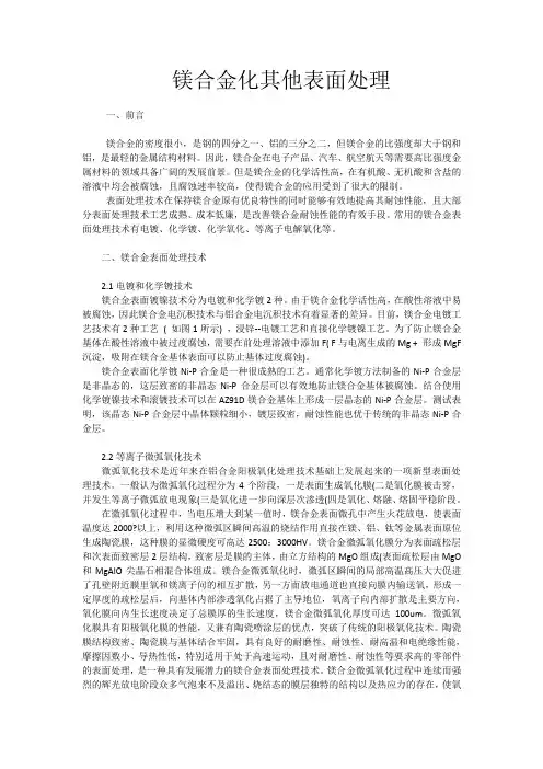 镁合金化其他表面处理