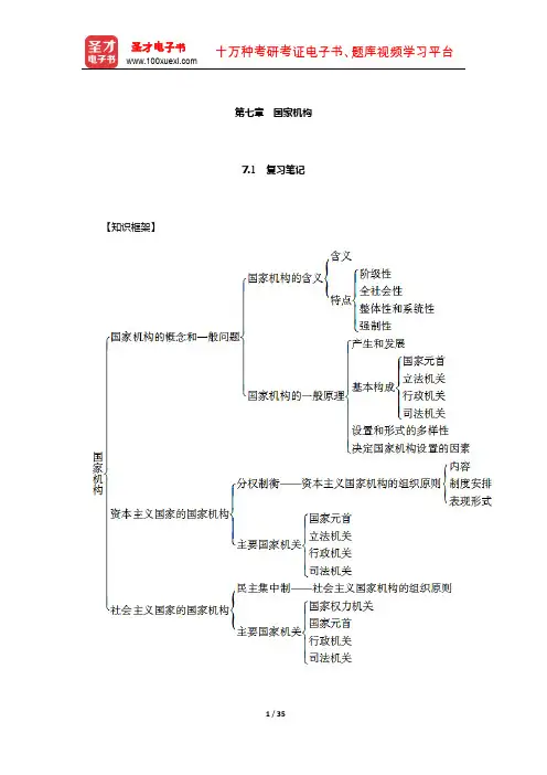 王惠岩《政治学原理》复习笔记和考研真题及其详解(国家机构)【圣才出品】