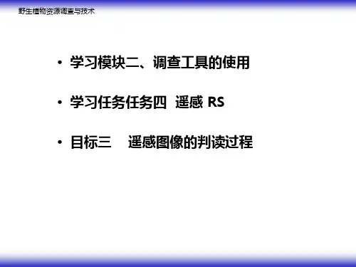 学习任务四遥感图像的判读与应用 - 遥感图像的判读过程