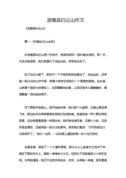 游嵩县白云山作文
