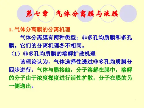 第七章  气体分离膜及液膜