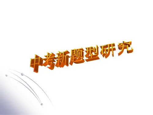 中考数学第二轮复习专题八新题型的研究
