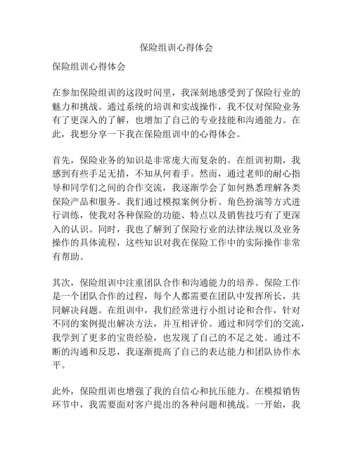 保险组训心得体会
