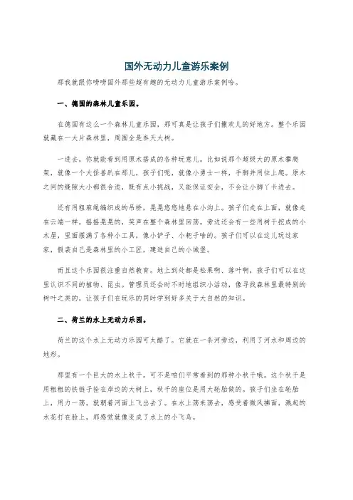 国外无动力儿童游乐案例