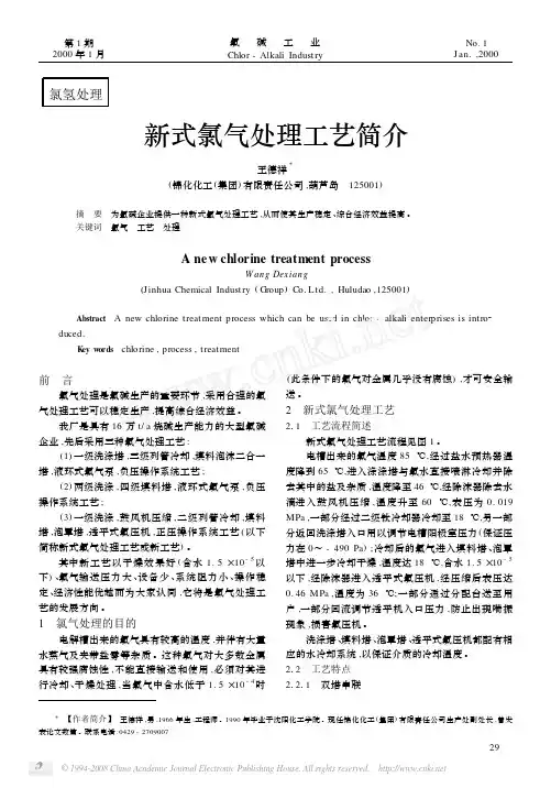 新式氯气处理工艺简介