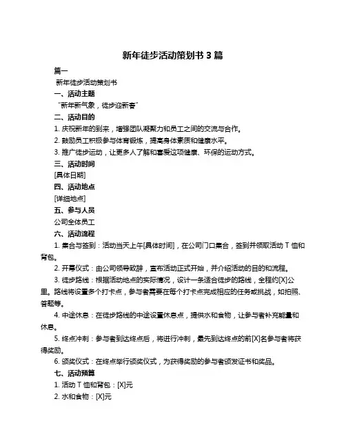 新年徒步活动策划书3篇