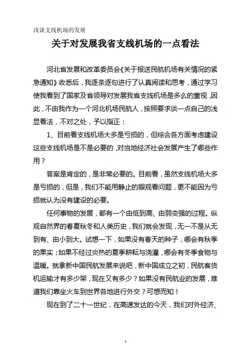 支线机场看法