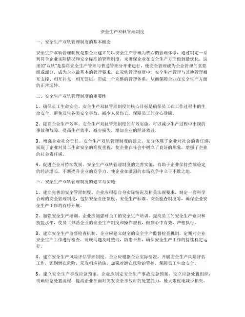 安全生产双轨管理制度