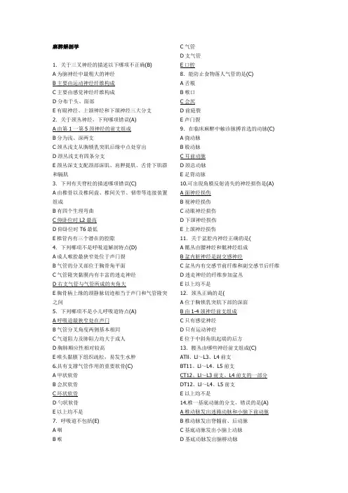 麻醉解剖学