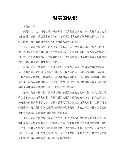 对美的认识