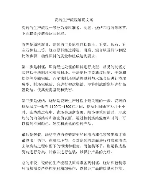 瓷砖生产流程解说文案