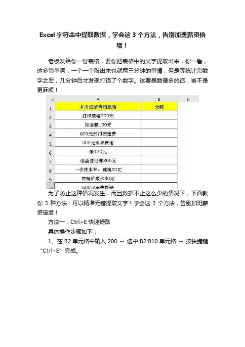 Excel字符串中提取数据，学会这3个方法，告别加班薪资倍增！