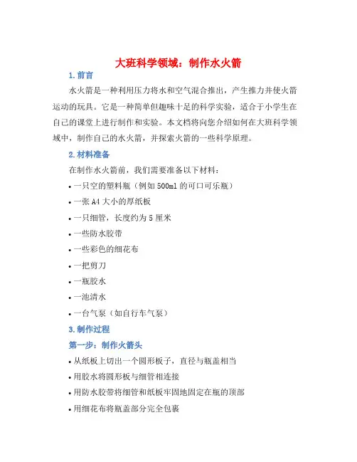 大班科学领域：制作水火箭