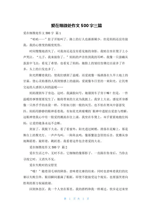 爱在细微处作文500字三篇
