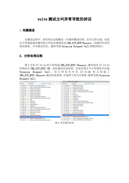 volte测试主叫异常掉话案例