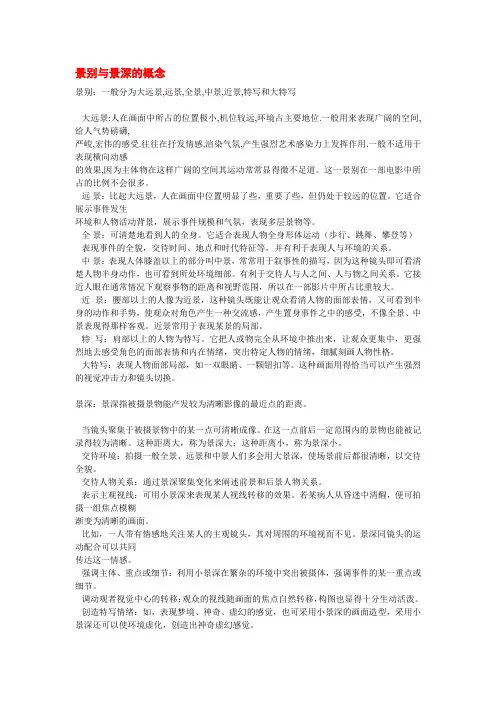 景别与景深的概念