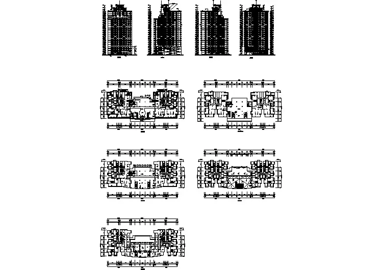 扬州市安盛家园小区1.7万平米22层框架结构住宅楼平立面设计CAD图纸