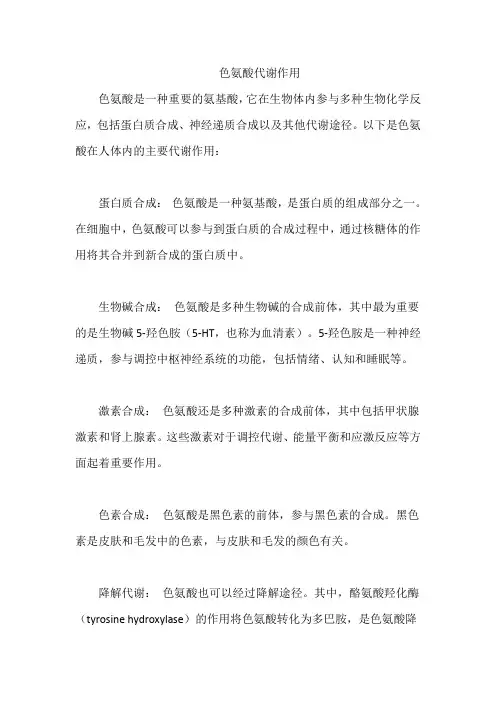 色氨酸代谢作用