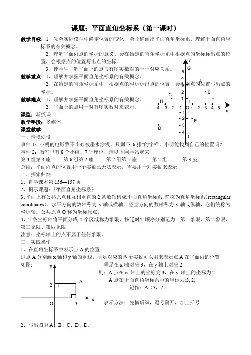 平面直角坐标系