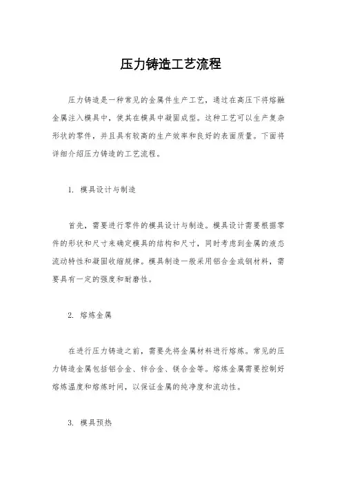 压力铸造工艺流程