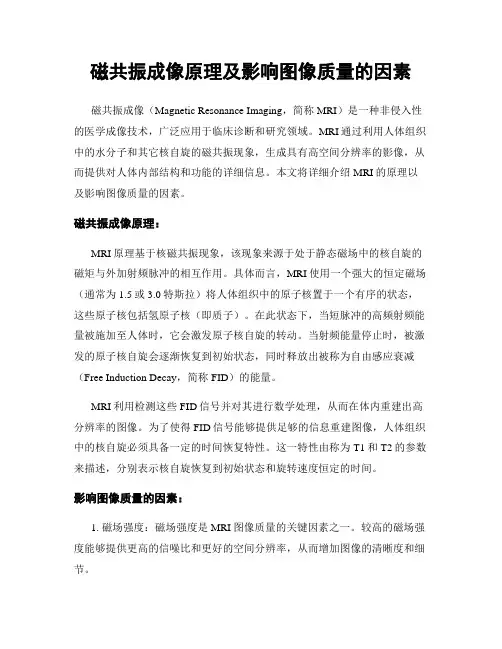 磁共振成像原理及影响图像质量的因素