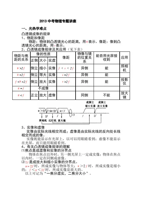 中考物理专题讲座