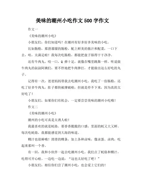 美味的潮州小吃作文500字作文