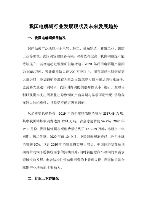 我国电解铜行业发展现状及未来发展趋势
