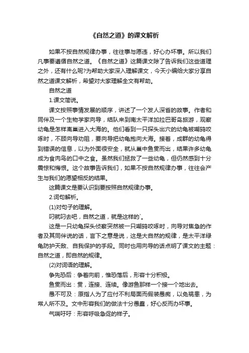 《自然之道》的课文解析