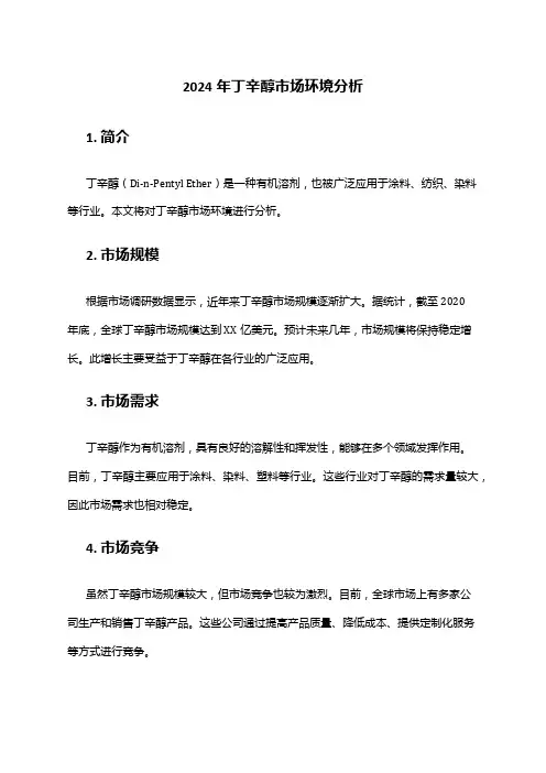2024年丁辛醇市场环境分析