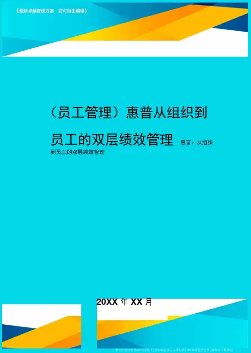 员工管理惠普从组织到员工的双层绩效管理