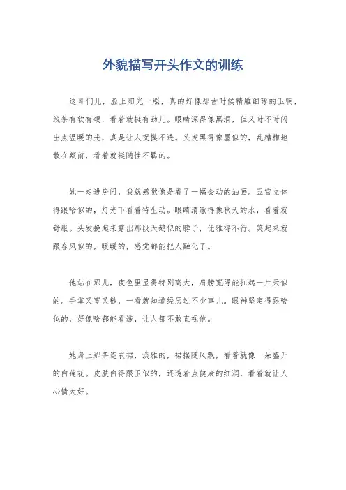 外貌描写开头作文的训练