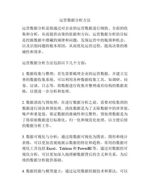 运营数据分析方法
