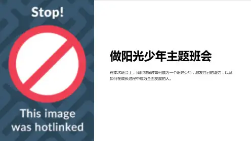 《做阳光少年主题班会》ppt课件