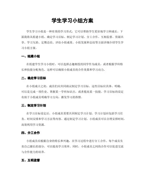 学生学习小组方案