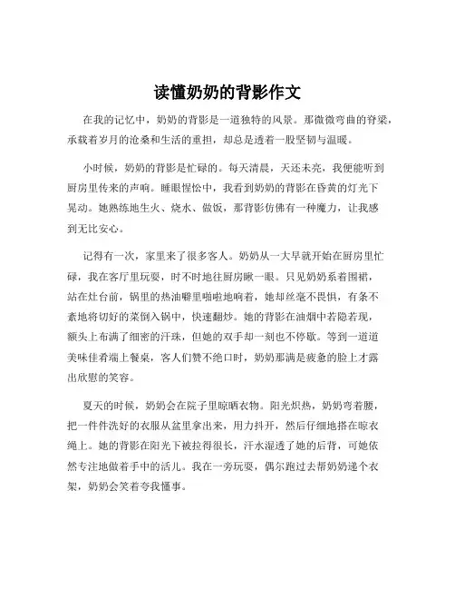 读懂奶奶的背影作文