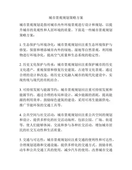 城市景观规划策略方案