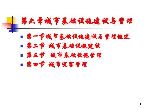 第六章城市基础设施建设与管理PPT课件
