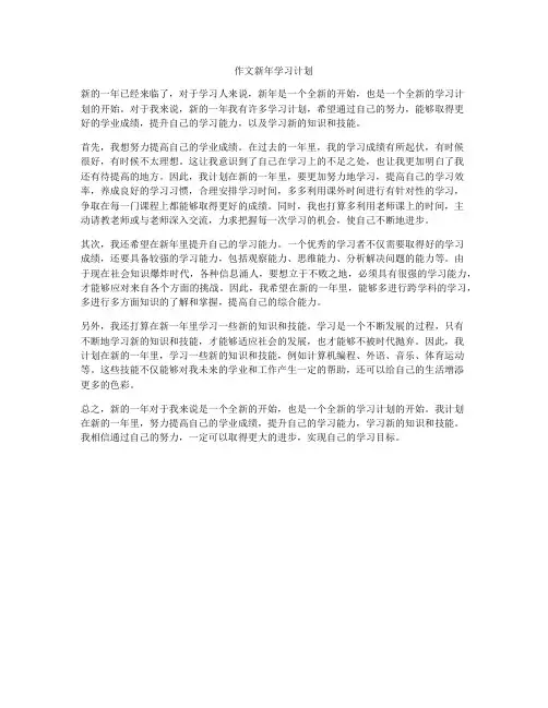 作文新年学习计划