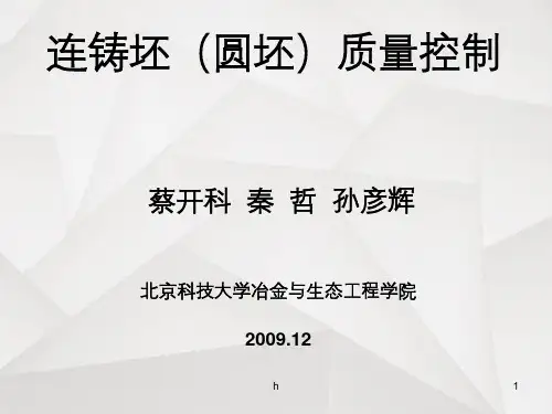 北京科技大学蔡开科讲座资料 连铸坯(圆坯)质量控制