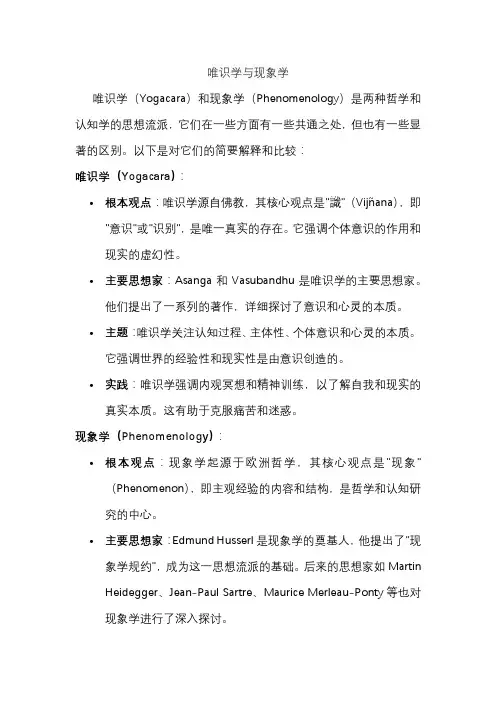唯识学与现象学