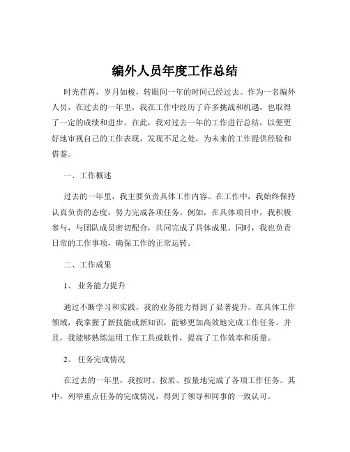 编外人员年度工作总结