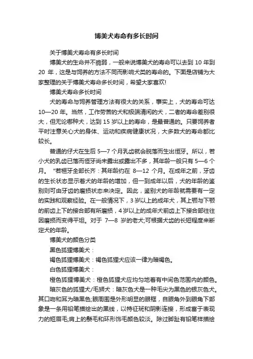 博美犬寿命有多长时间