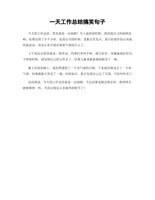 一天工作总结搞笑句子