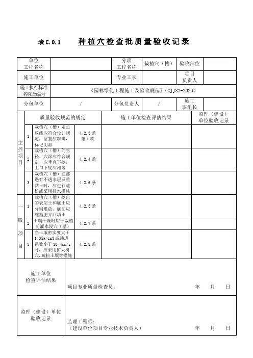 苗木种植表格
