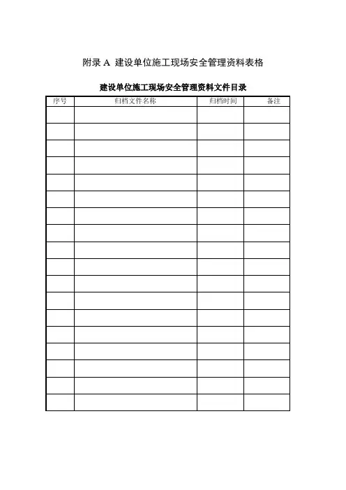 山东省《建筑施工现场安全管理资料规程》(DB375063-2016)-表格