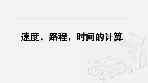 中考物理专题复习路程,速度,时间计算