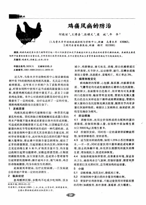 鸡痛风病的防治