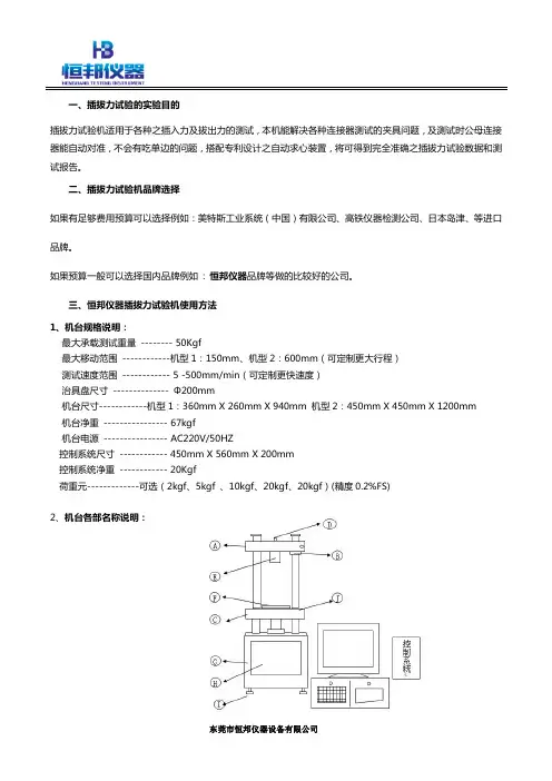 插拔力试验机试验目的和使用方法